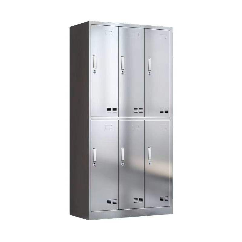 Stainless steel 6-door locker