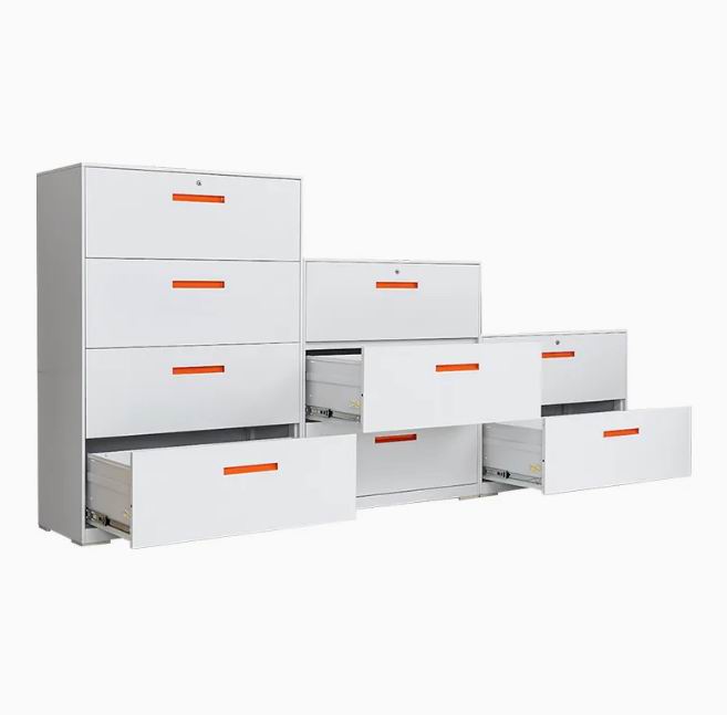 SJ-LFCS Lateral Filing Cabinet With Orange Metal Handle
